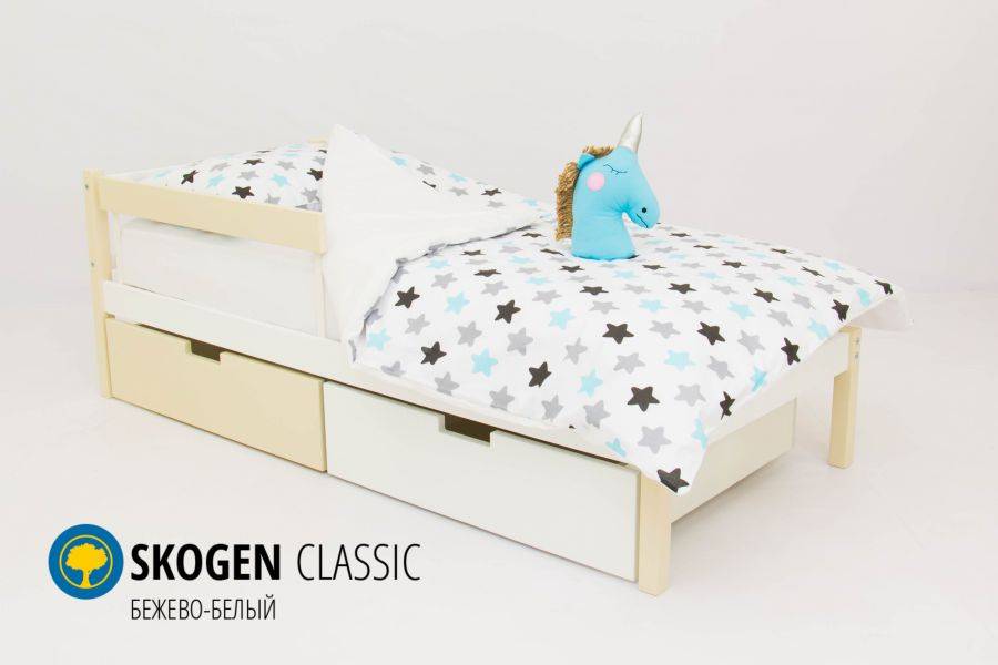 детская кровать skogen classic бежево-белый в Ижевске