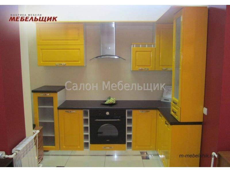 желтая угловая кухня из мдф в Ижевске