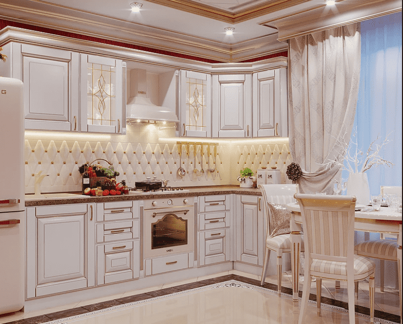 угловая кухня в классическом стиле в Ижевске