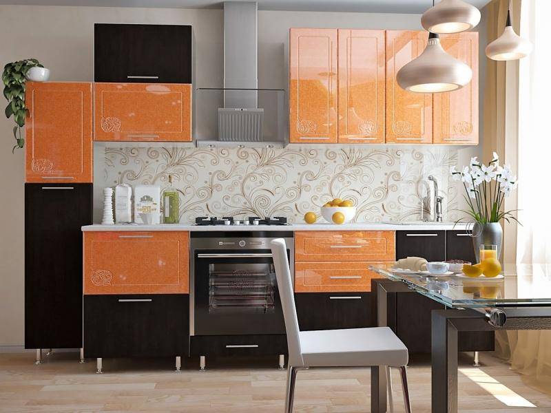кухонный гарнитур прямой апельсин в Ижевске