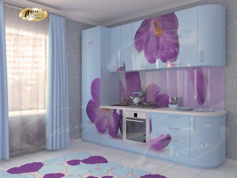 кухня прямая «крокус blue» в Ижевске