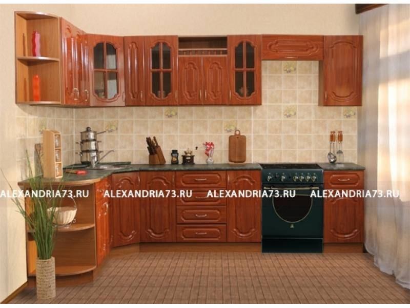кухня угловая александрия плюс с радиусом открытым в Ижевске