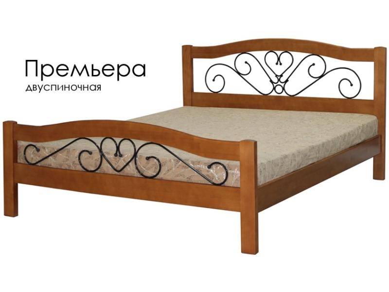 кровать премьера из массива сосны с элементами ковки в Ижевске