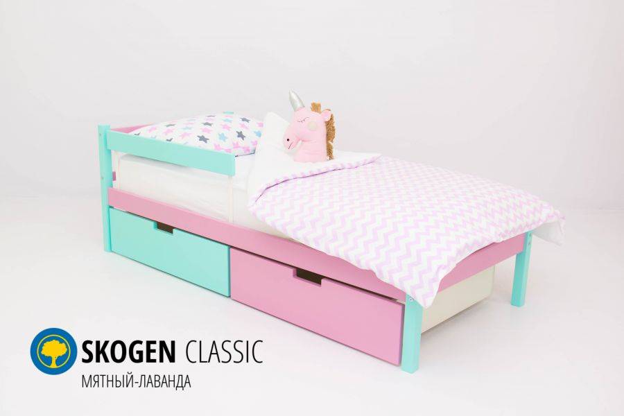 детская кровать skogen classic мятный-лаванда в Ижевске