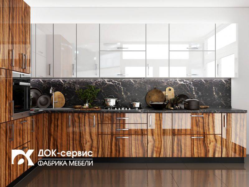 угловая глянцевая кухня в Ижевске