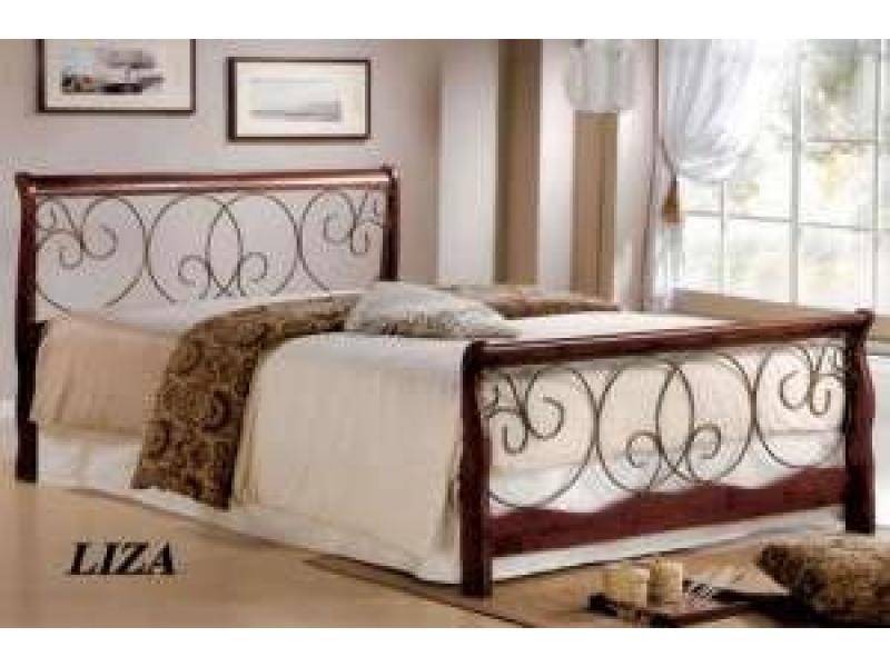 кровать wf liza (160*200) walnut/rusty black в Ижевске