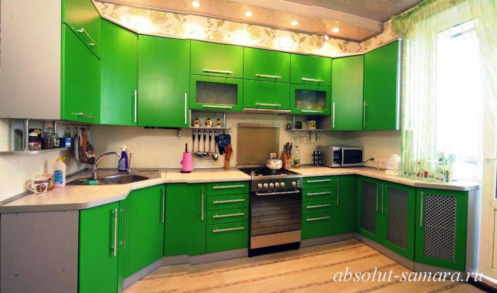 угловая кухня зеленая в Ижевске