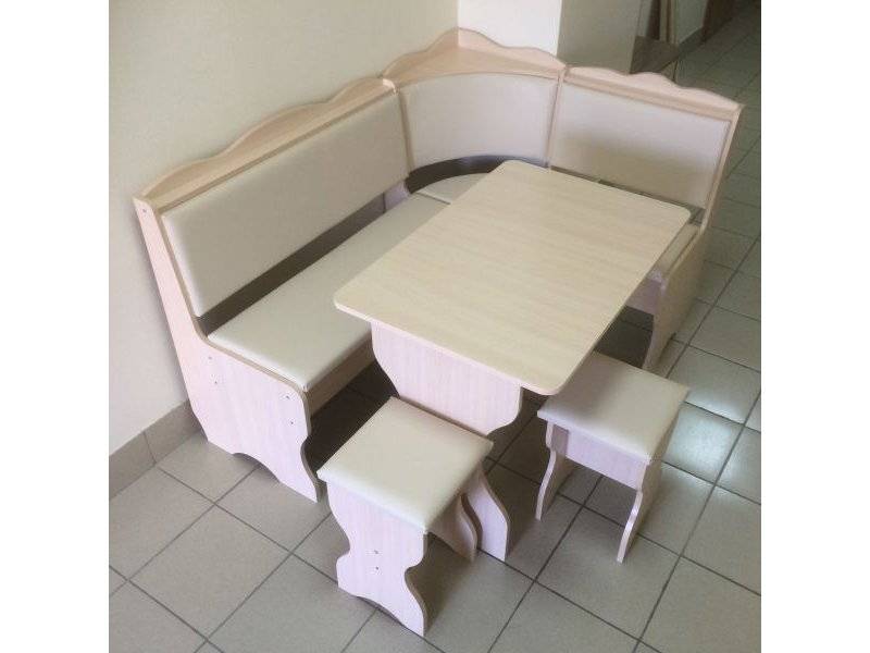 кухонный уголок миссия, дуб выбеленный, к/з молочный в Ижевске