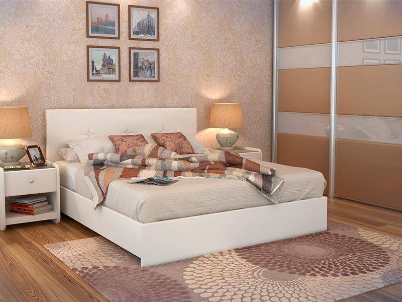 кровать с подъемным механизмом maya экотекс white в Ижевске