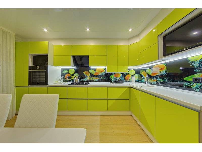 глянцевая кухня в современном стиле lemon drop в Ижевске