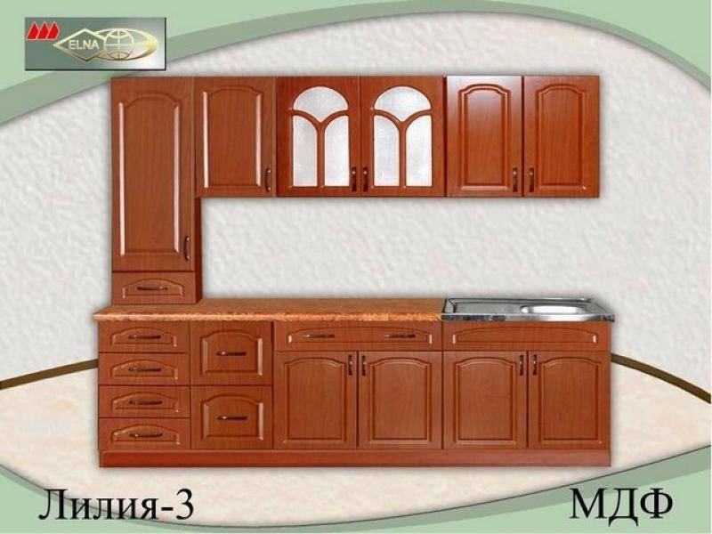 кухня прямая лилия 3 (мдф) в Ижевске