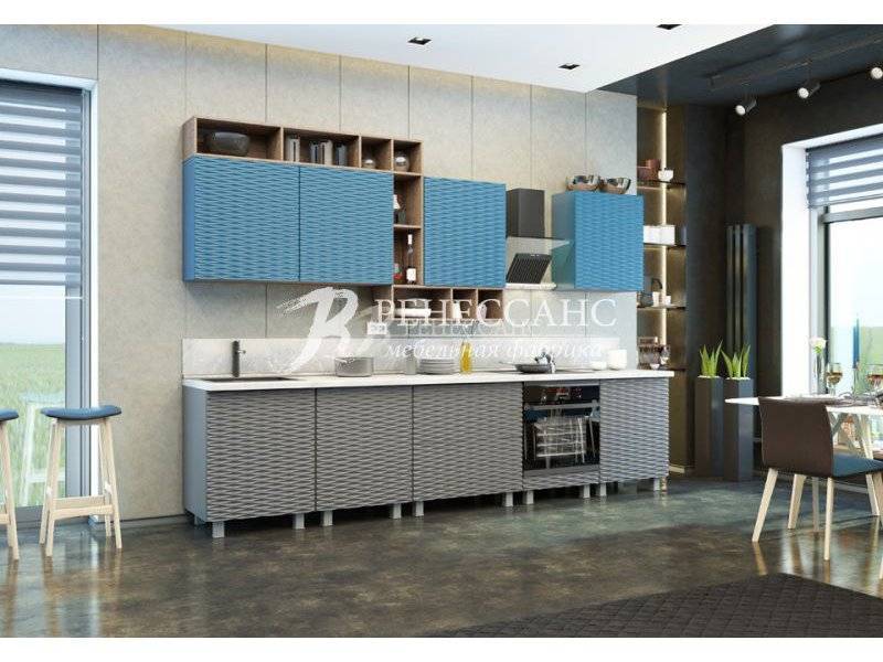 оригинальная кухня с рельефными фасадами релья в Ижевске