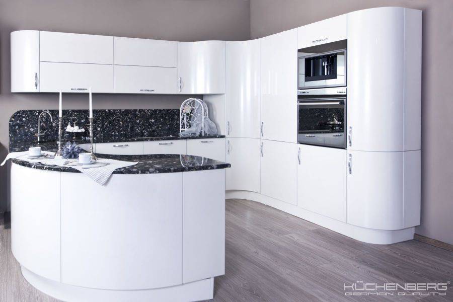 радиусная угловая кухня loft kristall в Ижевске