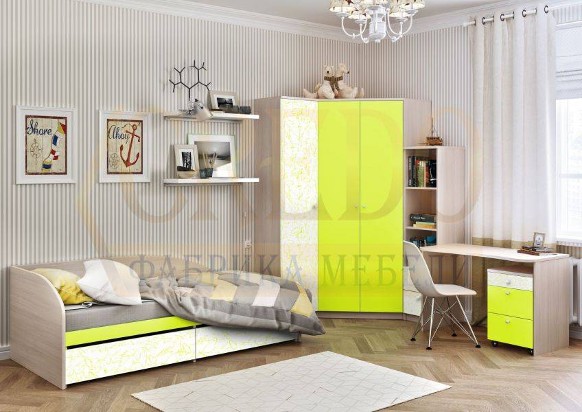 детская лайм с угловым шкафом в Ижевске