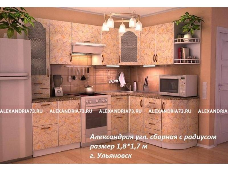 кухня угловая сборная с радиусом александрия плюс в Ижевске