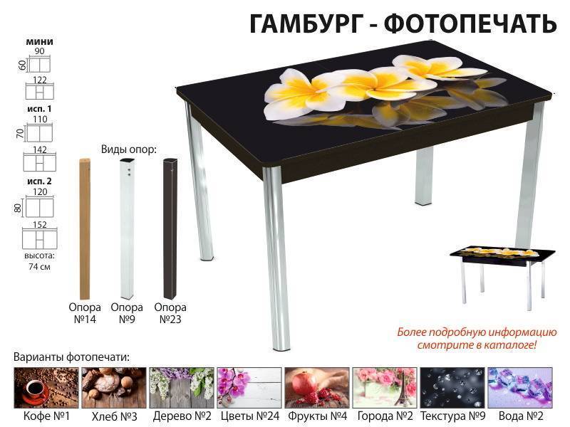 стол обеденный гамбург фотопечать в Ижевске