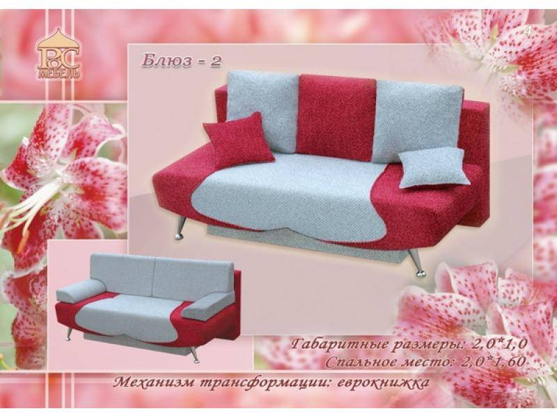 диван прямой блюз-2 еврокнижка в Ижевске