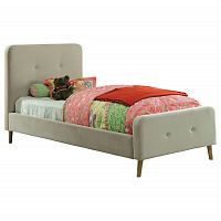 кровать button tufted flannelette beige 90х200 в Ижевске