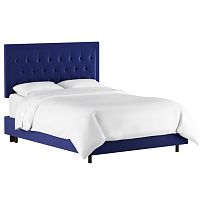 кровать двуспальная 160х200 синяя с каретной стяжкой alix blue в Ижевске