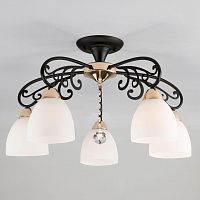 потолочная люстра eurosvet arabella 70087/5 черный/золото в Ижевске
