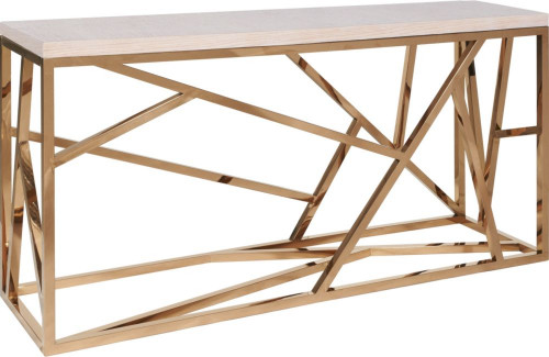 консоль geometric 180x50x90 золото, светлая столешница в Ижевске