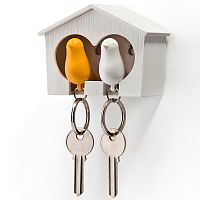 держатель+брелок для ключей двойной sparrow белый-желтый в Ижевске