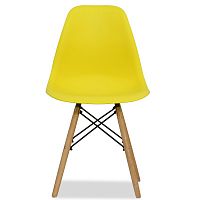 стул деревянный pc-015 желтый ножки дерево (eames style) в Ижевске