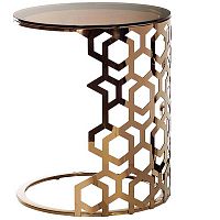 стол приставной gold circle 50x50х60 коричневый, золотой в Ижевске