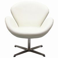 кресло swan chair экокожа белое в Ижевске