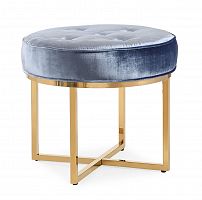 пуфик синий на золотом каркасе blue metall в Ижевске