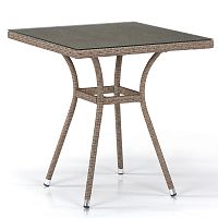стол из иск. ротанга t282bnt-w56-70x70 light brown в Ижевске