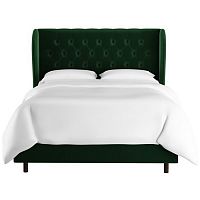 кровать двуспальная 180х200 зеленая с каретной стяжкой reed wingback emerald velvet в Ижевске