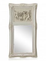 зеркало настенное прямоугольное в высокой белой раме францини distressed chalk white в Ижевске