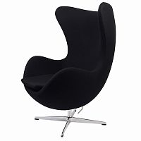 кресло arne jacobsen style egg chair черное в Ижевске
