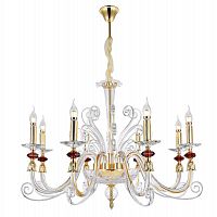 подвесная люстра crystal lux catarina sp8 gold/transparent-cognac в Ижевске