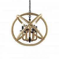 дизайнерская подвесная люстра ideal lux corda sp6 d53 коричневая в Ижевске