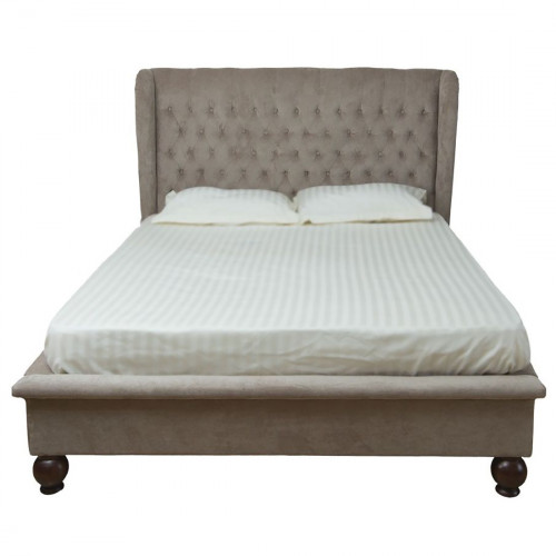 кровать двуспальная 160х200 из велюра бежевая bliss в Ижевске