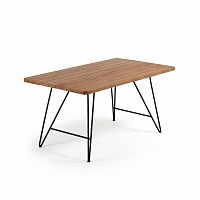 komme стол 160х90 черный, натуральный тик от la forma (ex julia grup) в Ижевске