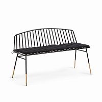 siena bench 120 черный металл черная ткань от la forma (ex julia grup) в Ижевске