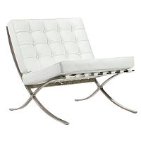 детское кресло barcelona chair кожа белое в Ижевске