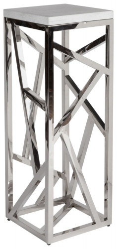консоль geometric высокая 40x40x110 металл, белая столешница в Ижевске