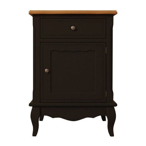 прикроватная тумба leontina black с ящиком и дверцей черная в Ижевске