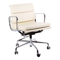 кресло eames style с регулируемой высотой кремовая кожа в Ижевске