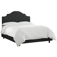 кровать двуспальная 160х200 черная с каретной стяжкой henley tufted black в Ижевске