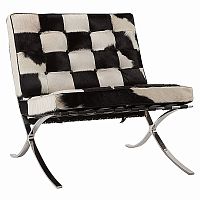 кресло barcelona chair черно-белое в Ижевске