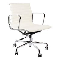 кресло eames style с регулируемой высотой белая кожа в Ижевске