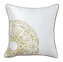 подушка с золотыми цветами flower weaving white в Ижевске