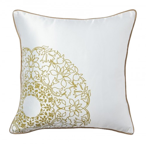 подушка с золотыми цветами flower weaving white в Ижевске