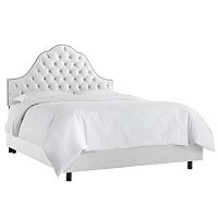 кровать двуспальная 180х200 белая с каретной стяжкой alina tufted white в Ижевске