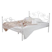 кованая двуспальная кровать 180х200 с двумя спинками белая флоренция в Ижевске